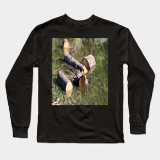 Nature River Logs Vancouver Island #57 Long Sleeve T-Shirt